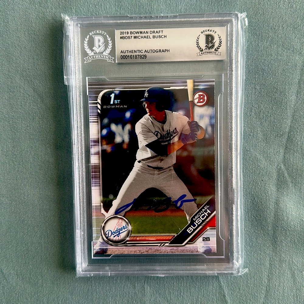 Michael Busch Autographed Baseball Card